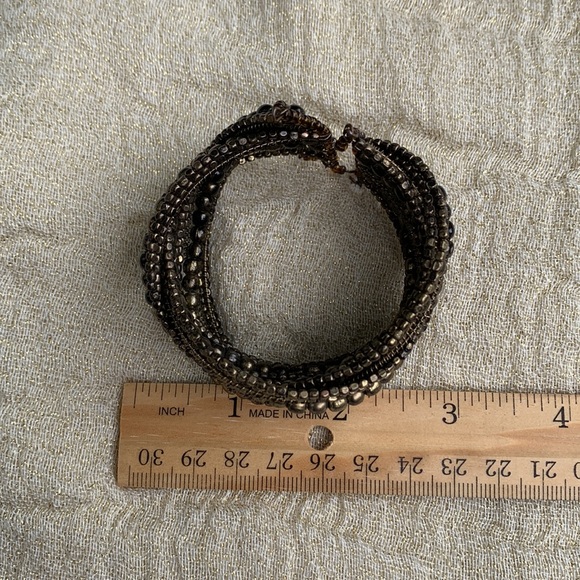 Bronze Beaded Cuff Bracelet, Costume - Picture 4 of 9